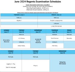 June 2024 Regents Schedule
